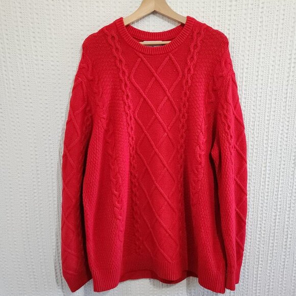Old Navy Plus Size Red Cable Knit So Soft Long Sleeve Crewneck Sweater XXXL - Picture 1 of 12